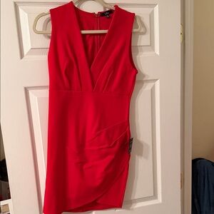 Lulu's Vibrant Red Asymmetrical Dress